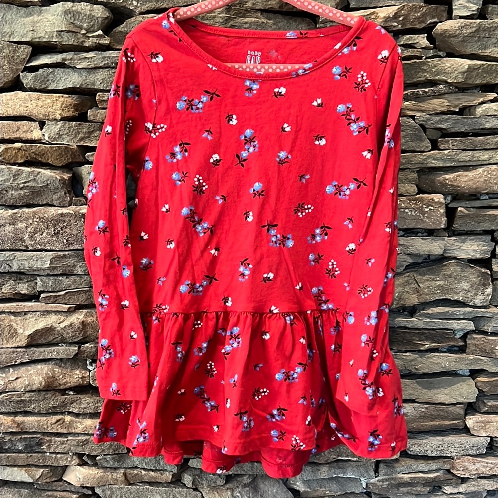 Red Floral Long Sleeve Top!